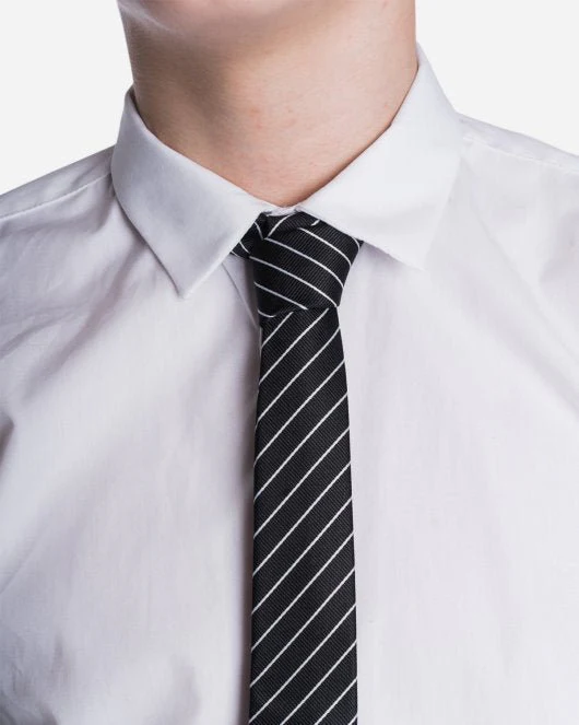 Our For 5 Stripe Tie - Black/White - Image 2