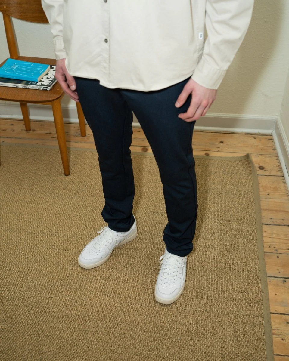 Steffen Mel. Pant Recycled - Navy Melange - Image 3