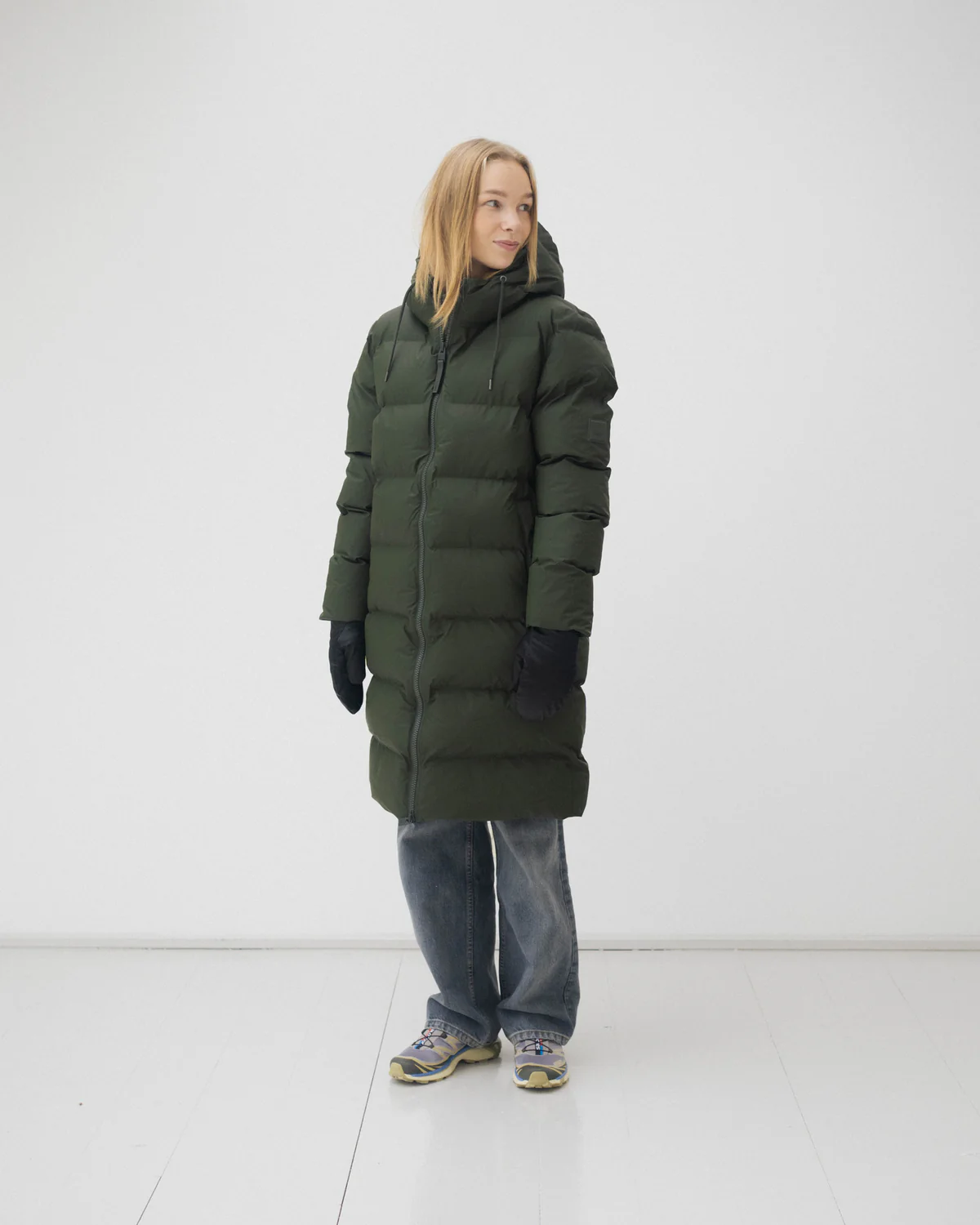 Alta Long Puffer Jacket W3T4 - Green - Image 3