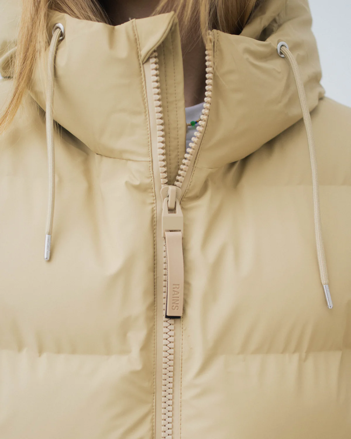Alta Long Puffer Jacket W3T4 - Sand - Image 3