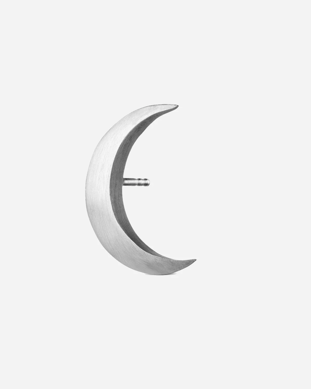 Big Half Moon Stud Right - Silver - Image 2