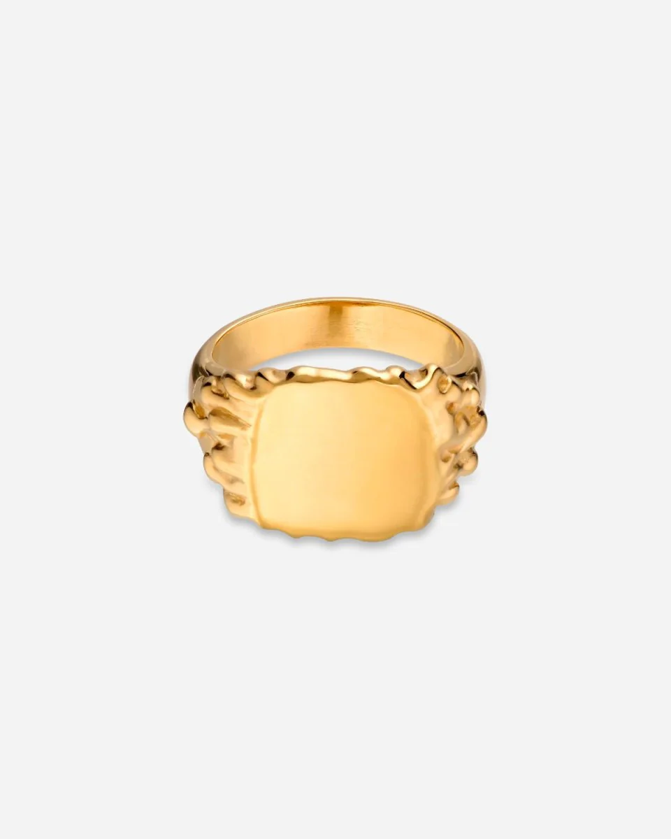 Drippy Signet Ring - Gold - Image 2