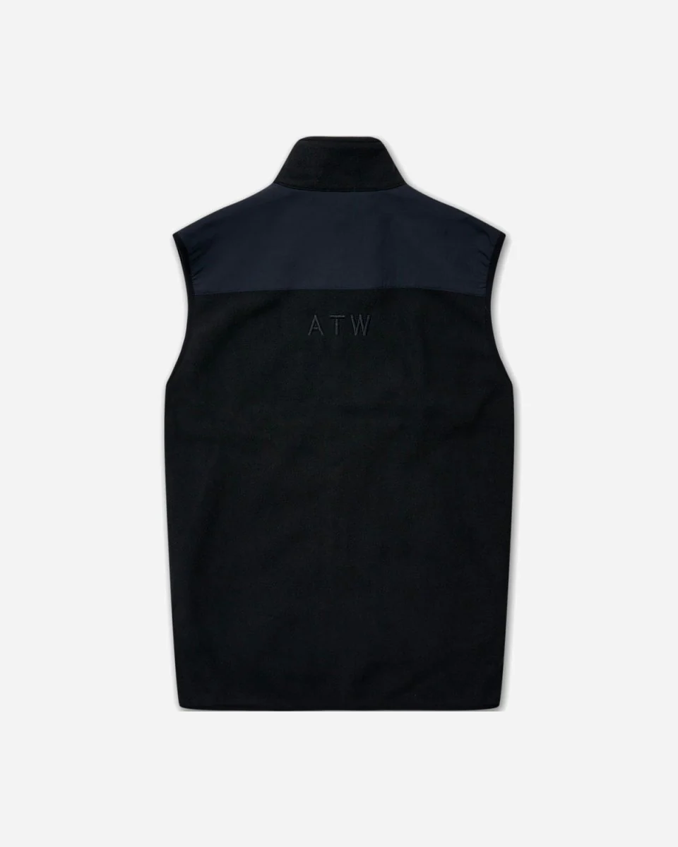 Halo Blocked Fleece Vest - Black - Image 4