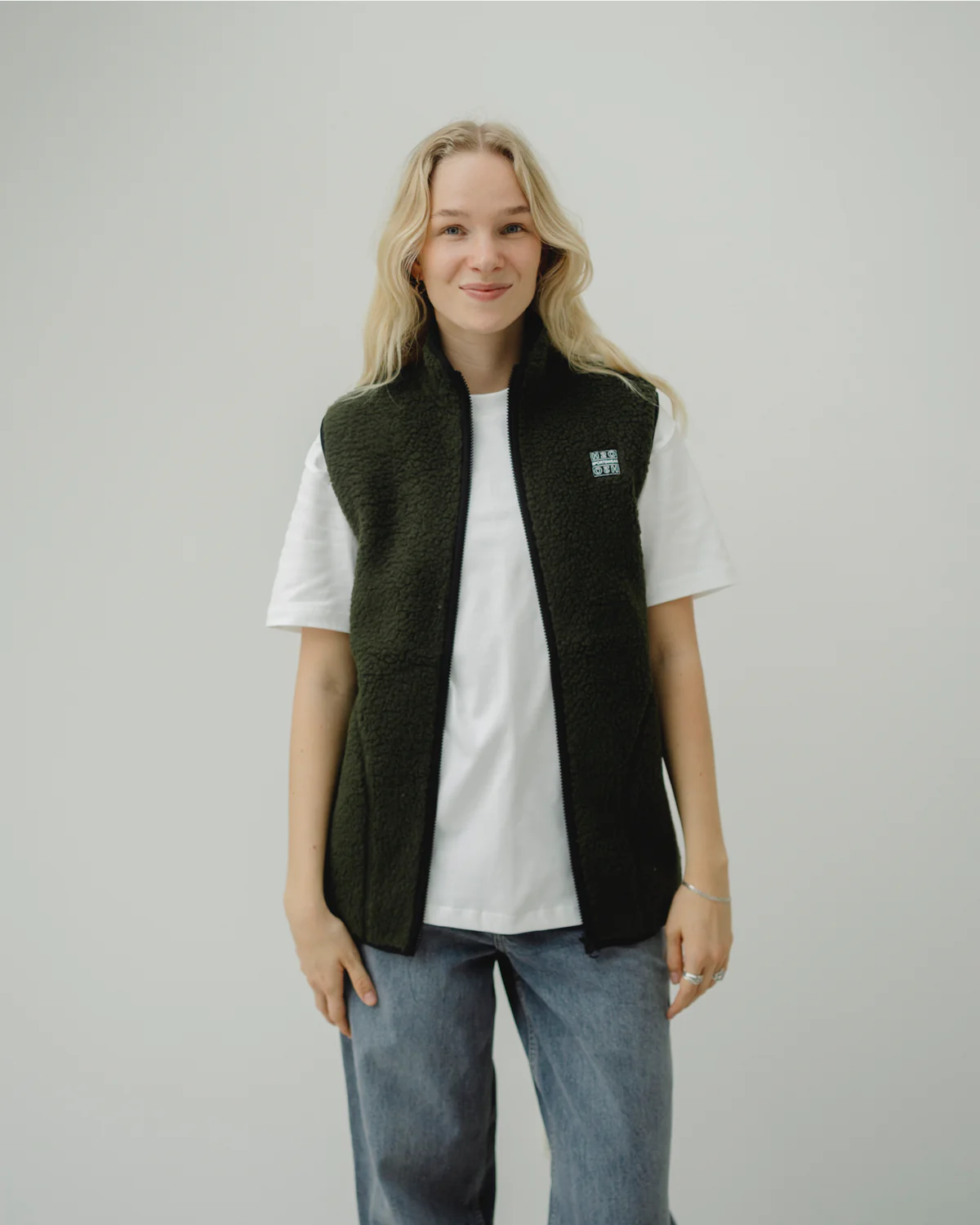Langli Pile Waist Coat - Army - Image 3