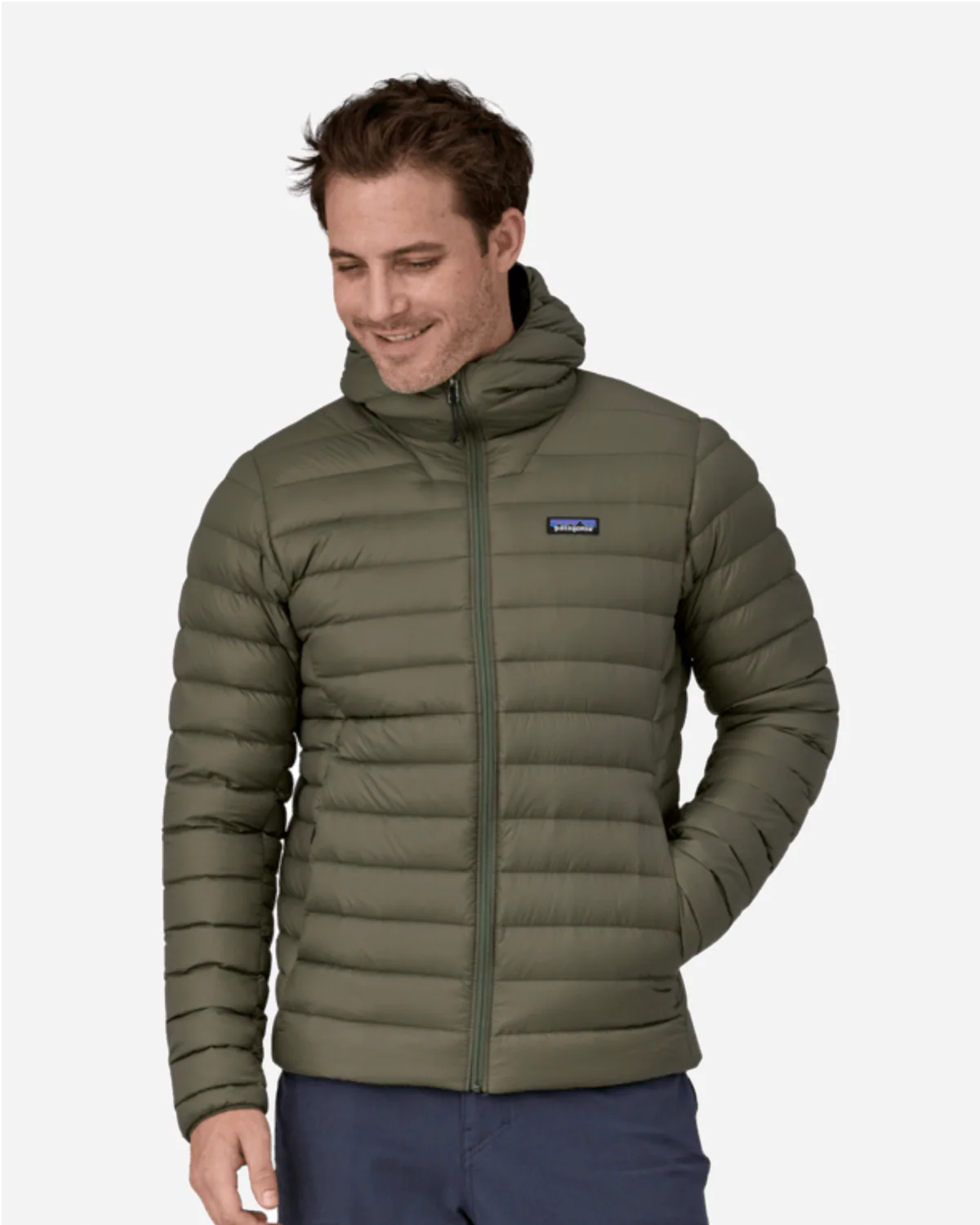 M's Down Sweater Hoody - Basin Green - Image 3