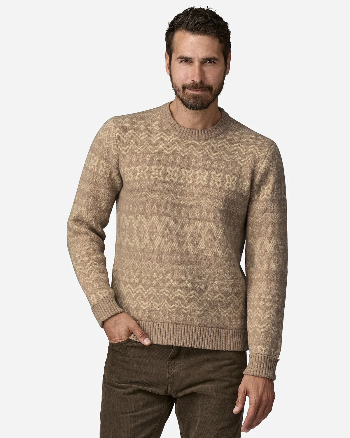 M's Recycled Wool-Blend Sweater - Helmsman / Seabird Grey - Image 2